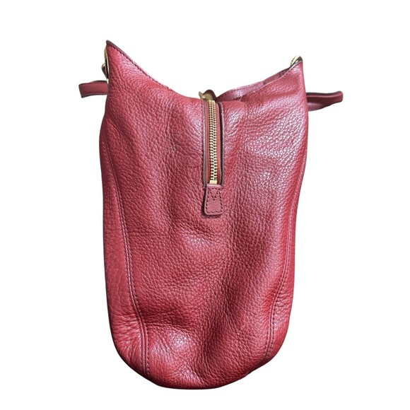 Michael Kors Fulton Pebble Leather Chain Bag Tote Purse Mahogany Red Burgundy - Picture 4 of 16